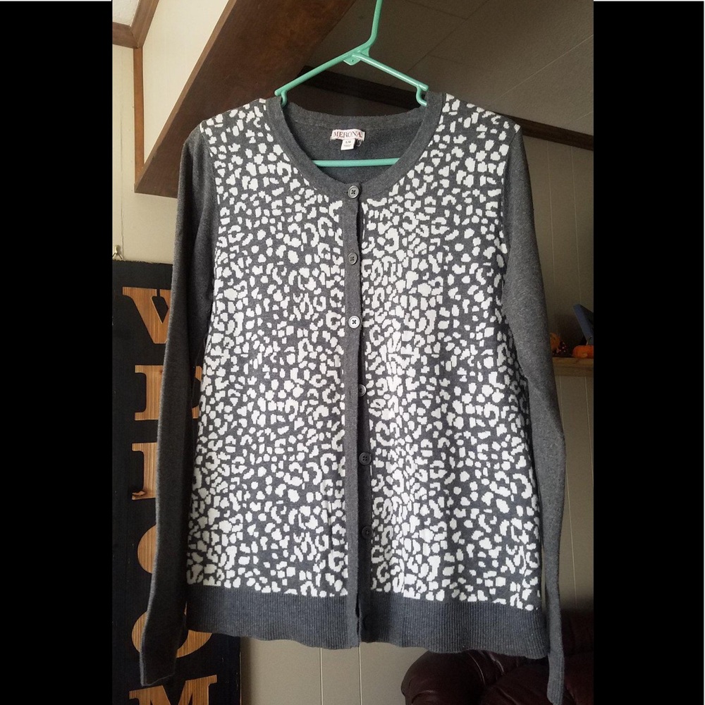 Gray Leopard Sweater